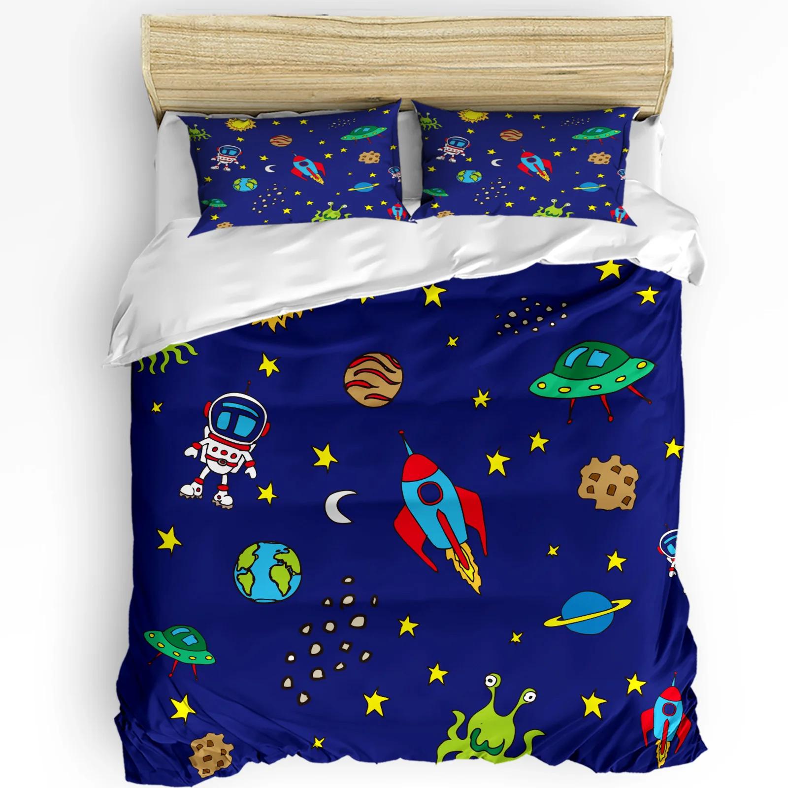 

Comforter Cloud Universe Moon Space Bedding Set 3Pcs Boys Girls Kids Adult Double Bed Set Home Textile Comforter (quilt)-EU Single(135*200cm)3pcs