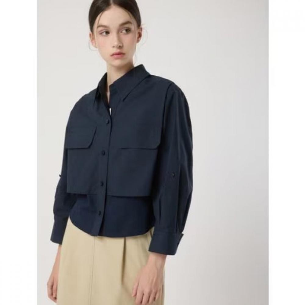 

Cc Collect Layered Crop Shirt C252msc132 DARK NAVY (DN)/55