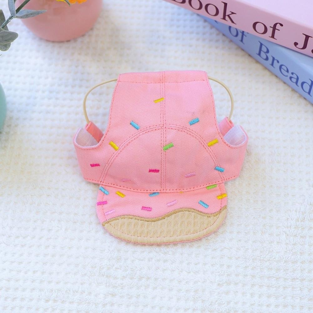Ice Cream Pattern Dog Fisherman Hat Sun Protection Dog Visor Hat Pet Sun Hat  Dogs Cats