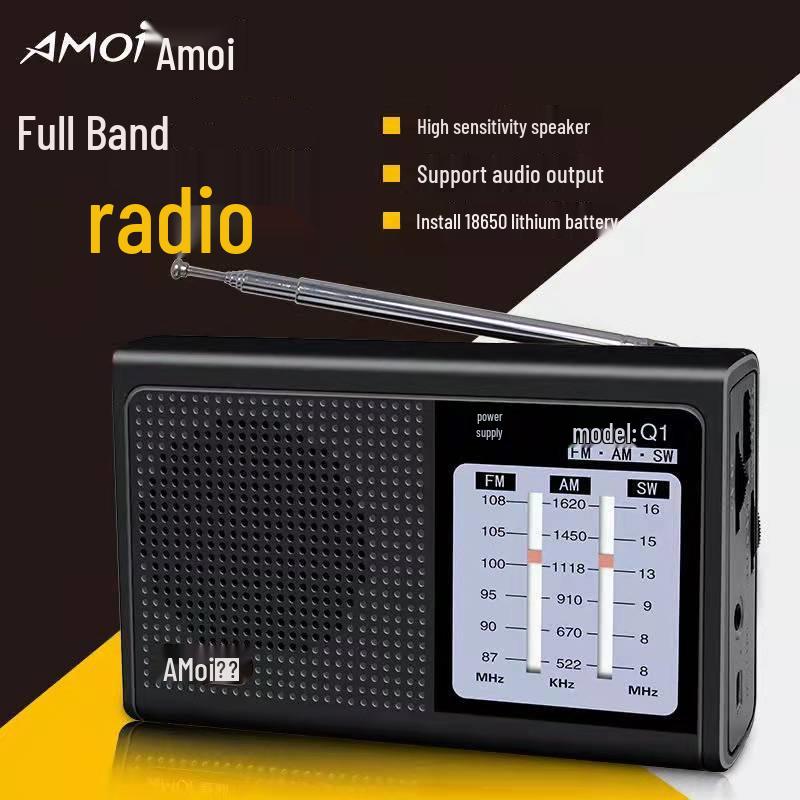 Vintage FM Radio: Rechargeable, Full Band, Monophonic, Plastic