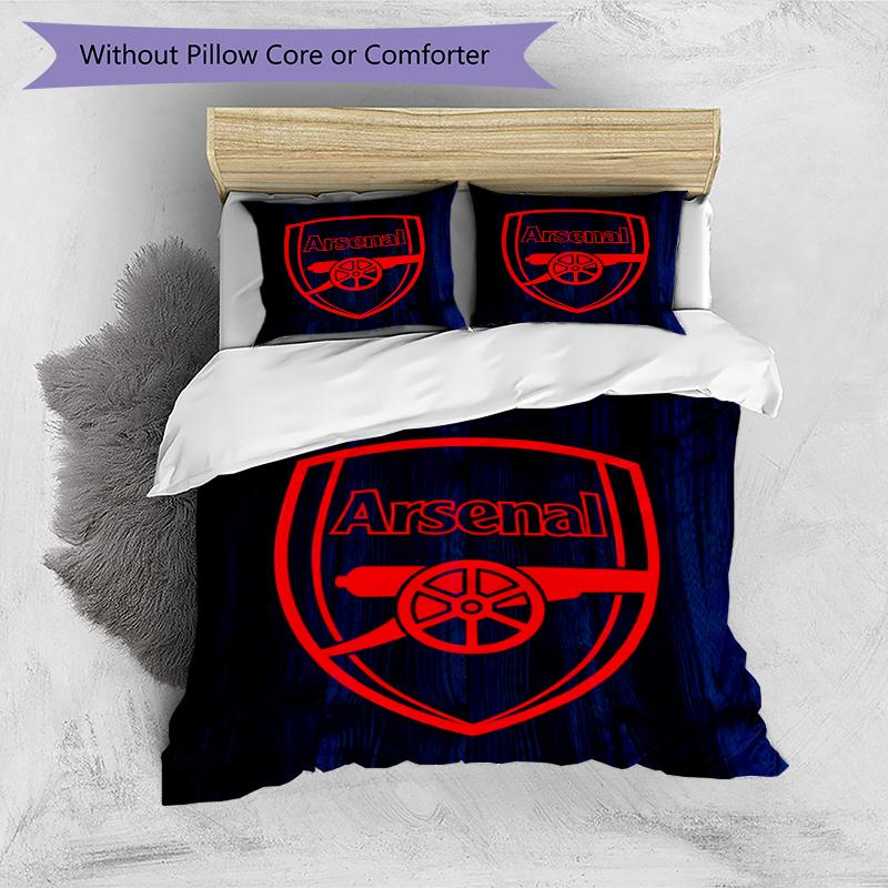 3pcs Duvet Cover Set (1*Duvet Cover + 2*Pillowcase, Without Core),football Team F.C Print Bedding Set, Bedroom Decor, All‑Season, Birthday Gift