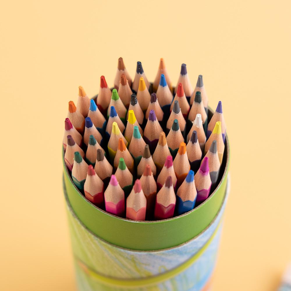 48 Colors Oil Based Colored Pencils Set Barrel Pack Drawing Sketching Coloring Pencils for Students