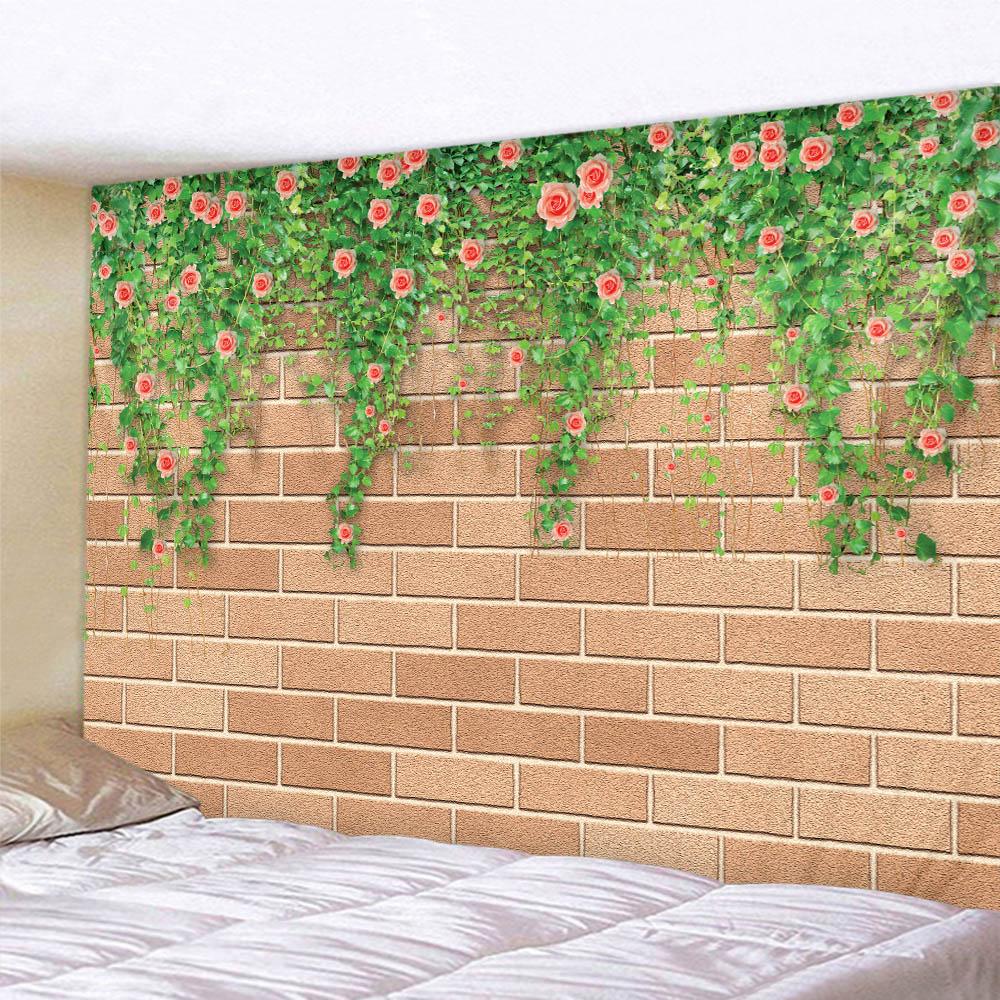 Stone Wall Flower 3D Print Tapestry Polyester Fabric Living Room Wall Decorative Art Blanket Bohemian Hippie Beach Picnic Mat