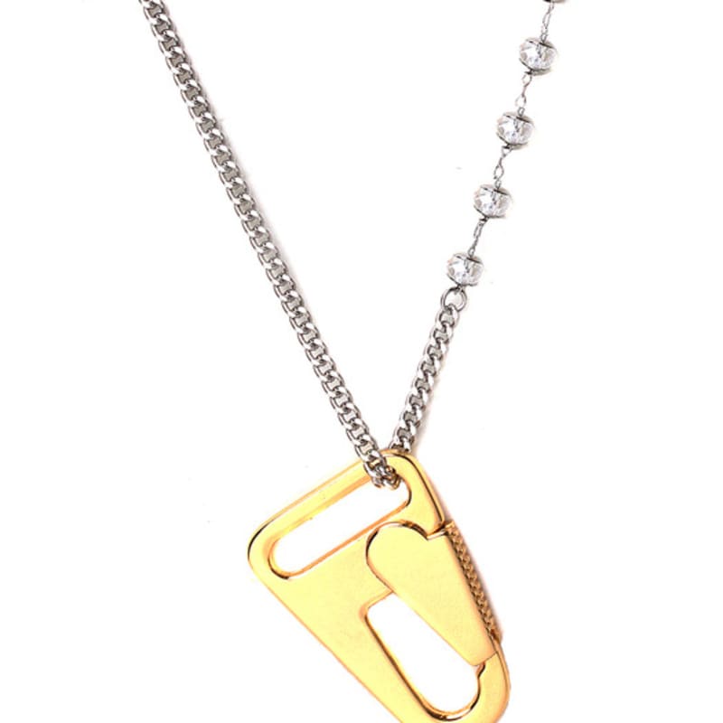 glammuse Gold lock long necklace