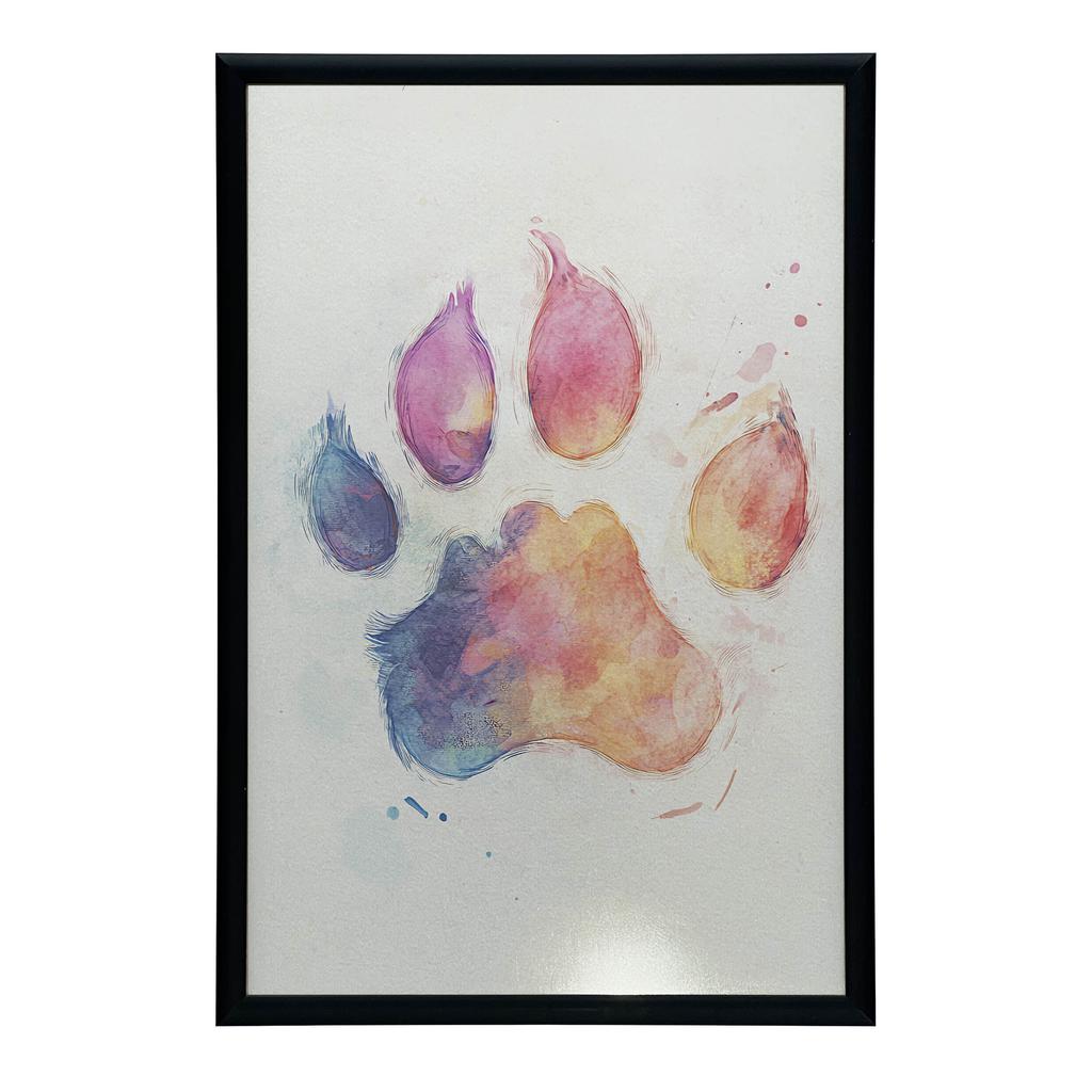 Poster Paw Print In Colors Poster Paw Print In Colors, 30X40 Cm, Unframed, Premium Canvas On Stretcher