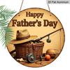 2D Flat, 1pc Vintage Aluminum Father's Day Sign - Round Rustic American Style Wall Decor with Fishing & Outdoor Theme, Pefect for Man Cave, Garden
