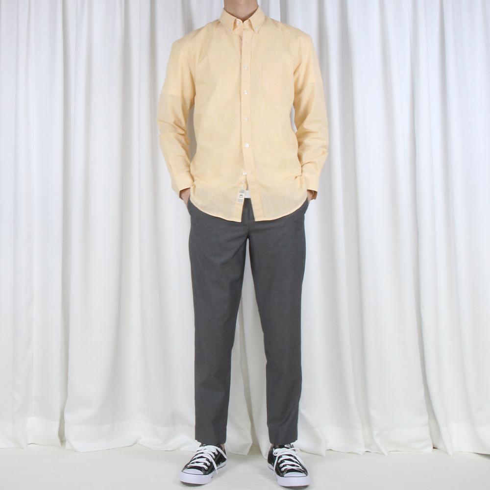 The Shirt Studio Yellow Small Check Button-Down Shirt 100
