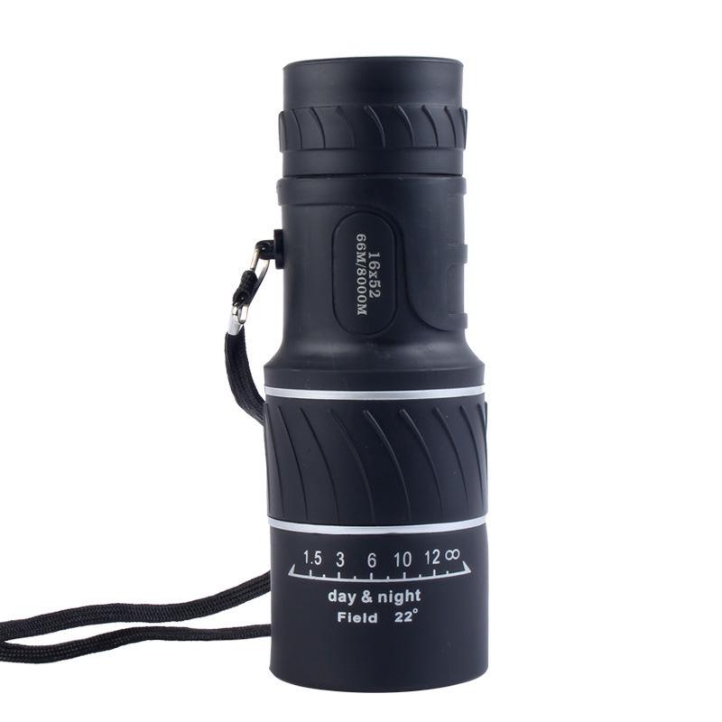 16x52 HD Monocular Telescope with High Magnification and Low-Light Night Vision for Mobile Phone Photography and Outdoor Use