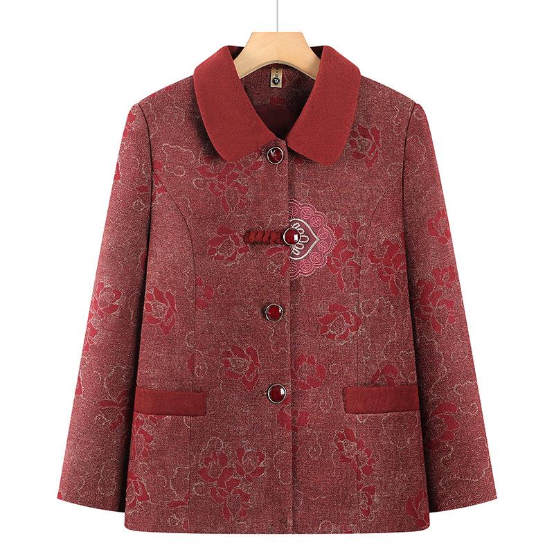 

Stylish Spring/Autumn Jacket for Middle-Aged and Elderly Women (60-70s) XL (90-105 lbs)