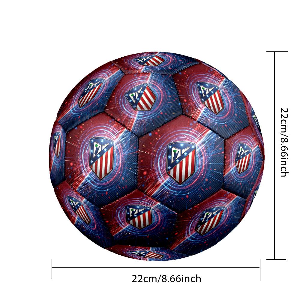 Atletico Madrid Theme Soccer Ball Size 5 Soccer Ball Soft Touch Professional Training Football for Outdoor Sports