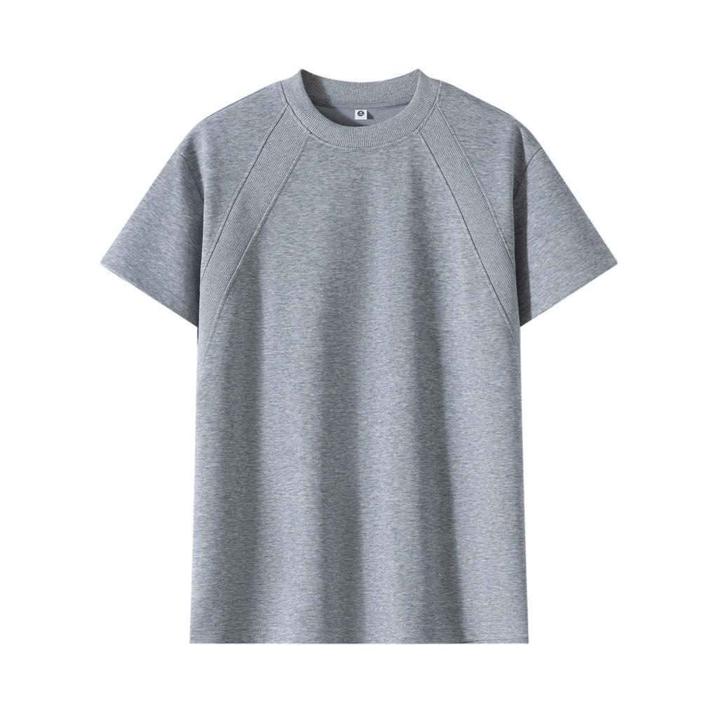 Cotton T-sleeve Men's Spliced Ice Silk Short-sleeved Men's Cool T-shirt Men's Dropped Shoulder Sleeves Short-sleeved Men's