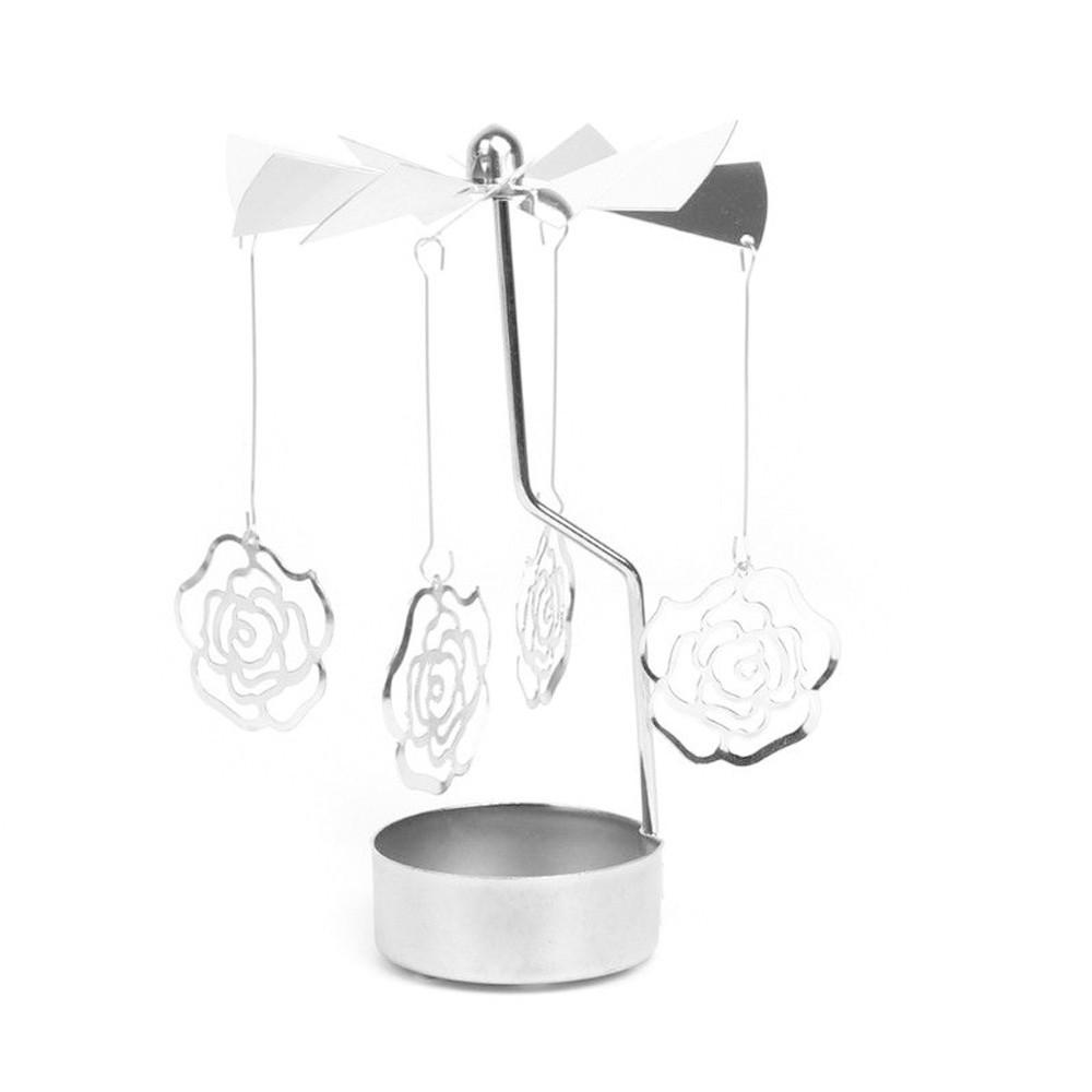 Buy Arie7s 4 Spinning Rotary Metal Carousel Tea Light Candle Holder ...