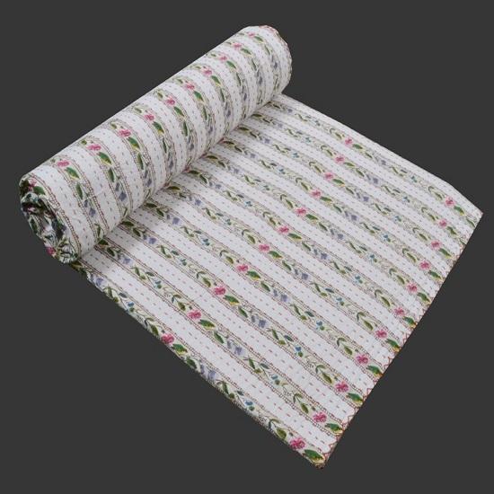 

Ручной блок с кружевным узором Kantha Quilt Indian HandmadeKantha Quilt Single Pure Cotton Kantha Bohemian Покрывало на кровать Покрывало Бросить один размер