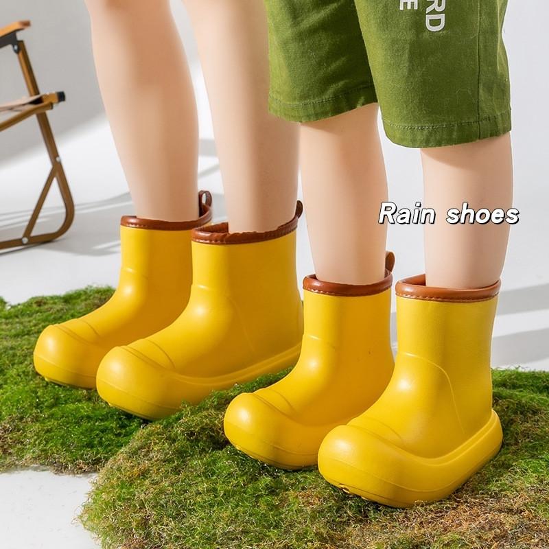 Fashion Cute Anti Slip Waterproof Rain Boots Mid Calf Rubber Boots Ultra Soft Outdoor Rain Shoes Chunky Sole Boots