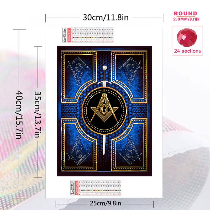 Masonic Freemason 100% Round Full Drill 5D DIY Diamond Painting Embroidery Cross Stitch Rhinestone Décor