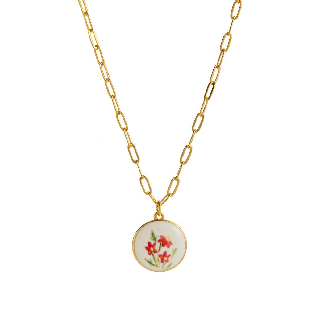 Niche Fresh Plant Series Necklace Diy Lemon Strawberry Bow Pendant Necklace Collarbone Chain