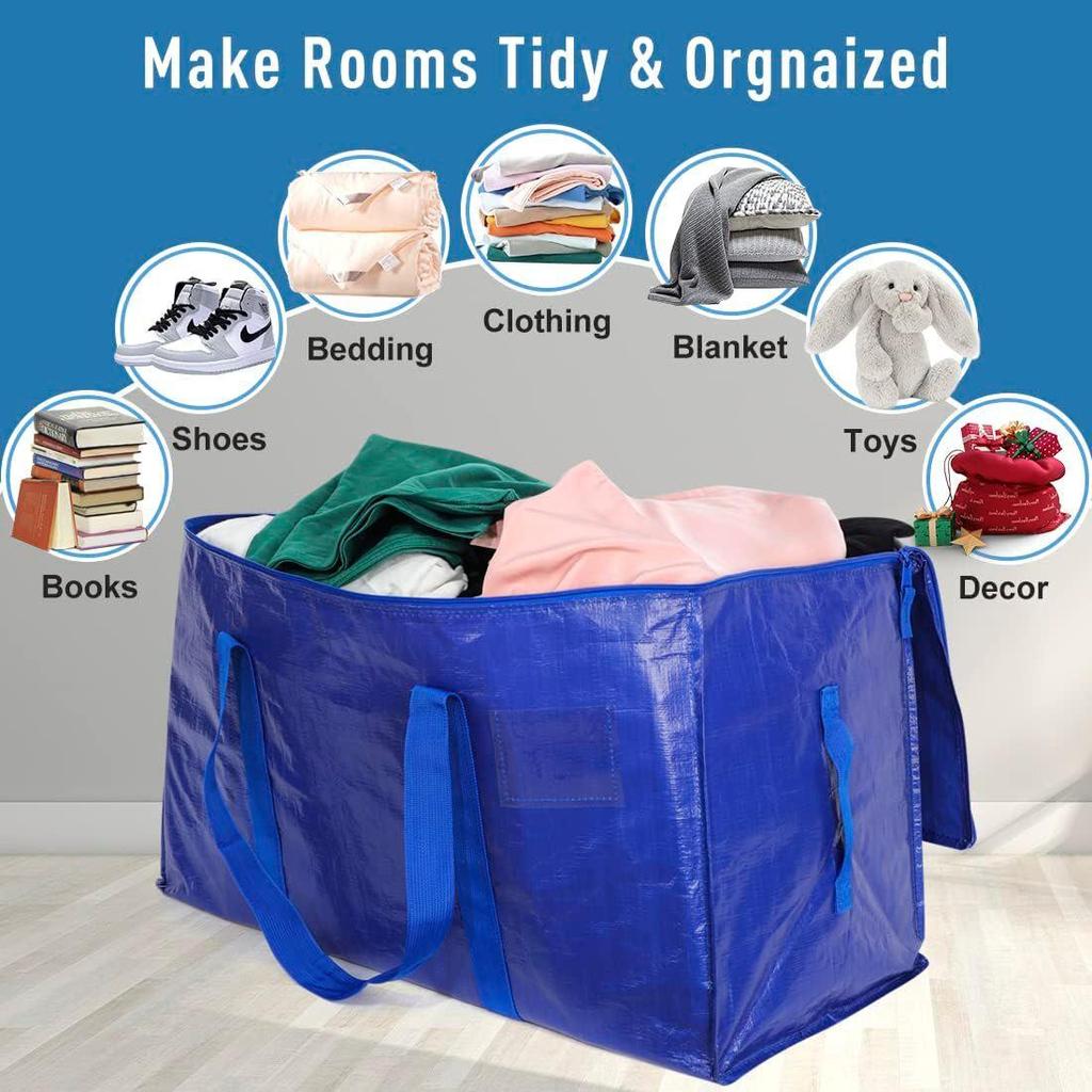 Waterproof & UV-Resistant Large Capacity Quilted Storage Bag with Durable Zipper for Travel and Moving