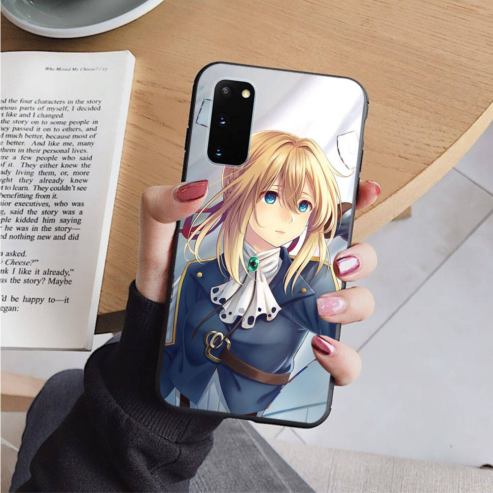 AD93 Violet Evergarden Black Case for iPhone 16 15 Plus 14 13 12 11 Pro 8 7 6S SE 5S X XR XS Max Realme C30 C33 C31 9I Huawei Y8P Y9 Sofe Cover