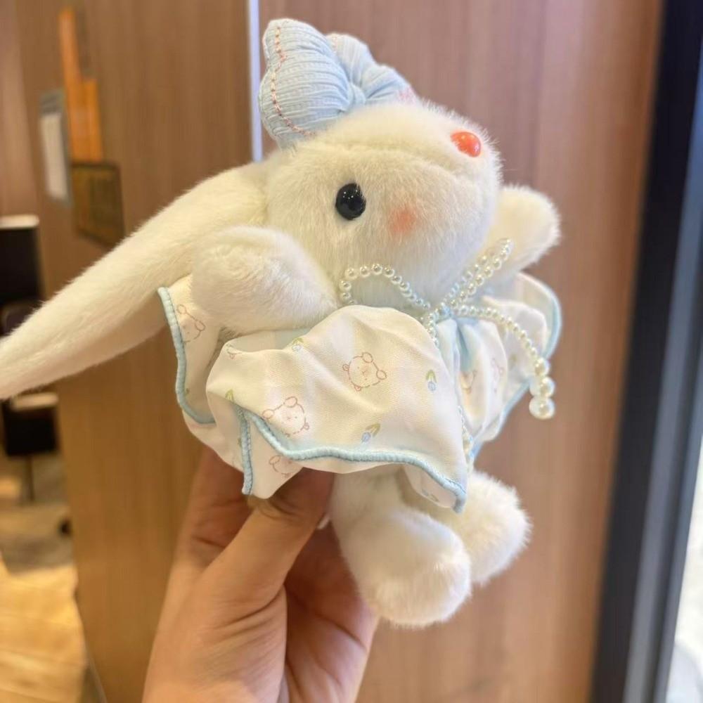 19cm Cartoon Keyrings Soft Plush Keychains Creative Plush Rabbit Key Ring Backpack Accessory