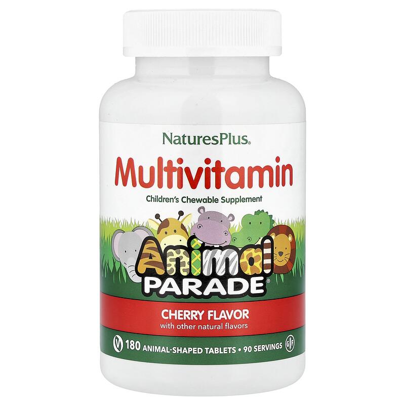 Animal Parade®, Children's Chewable Multivitamin Supplement, Cherry, 180 Animal-Shaped Tablets