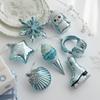 New Year Christmas Decorations Blue Plastic Pendant Christmas Tree Window Decoration Cartoon Decoration Scene Arrangement
