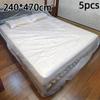 5 Pieces Plastic Bed Dust Covers Elastic Edged Oversized Anti-spill Protector for Home Renovation Furniture Storage