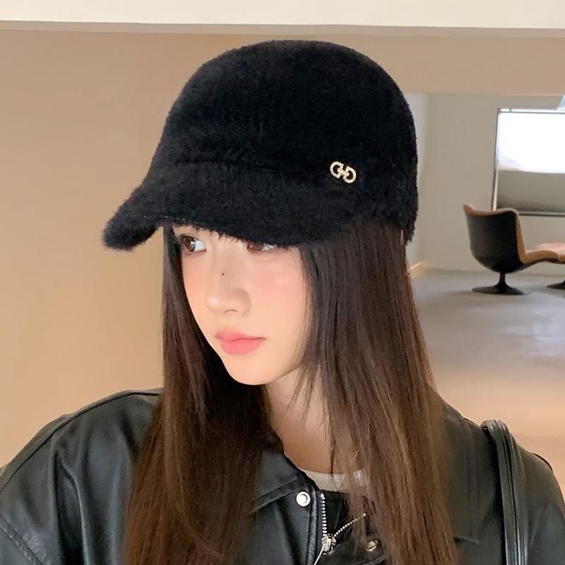 Korean New Velvet Thickened Baseball Cap Autumn and Winter Versatile Outdoor Warm Hat Big Head Windproof Baseball Cap
