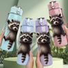 1PC Raccoon Wild Animal Portrait Print 750ml Color Plastic Sports Water Bottle Leakproof Flip Straw Lid Suitable for Sports Office Home Use
