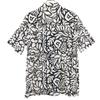 Gap Linen Blend Leaf Pattern Short Sleeve Open Collar Shirt XS White Men's Used