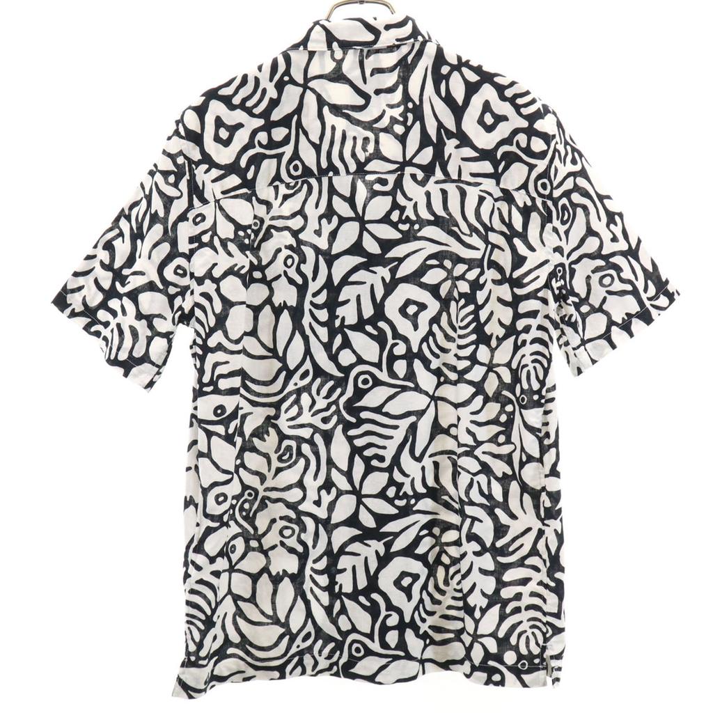 Gap Linen Blend Leaf Pattern Short Sleeve Open Collar Shirt XS White Men's Used