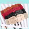 Retro Style Wide Leather Belt For Dresses With Plastic Buckle For Winter Fashion