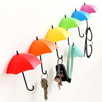Cârlig de perete umbrelă colorată aleatoriu 3 buc. Suport organizator decorativ pentru chei, agrafe de păr ARI