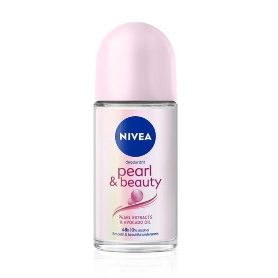 

NIVEA Pearl and Beauty 50 мл Дезодорант-роллер | С экстрактами жемчуга и маслом авокадо | 48 часов гладких и красивых подмышек | 0% спирта | Для женщин
