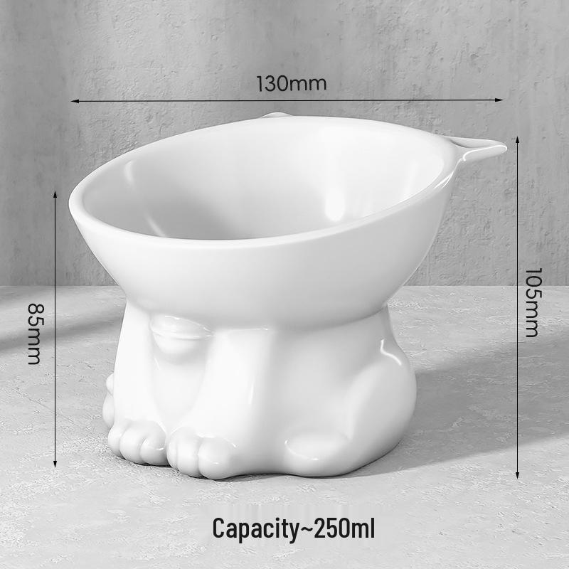 Bol Incliné Noir pour Chat et Chien | Design en Plastique sur Pieds Hauts | Protège la Colonne Cervicale | Anti-Basculement