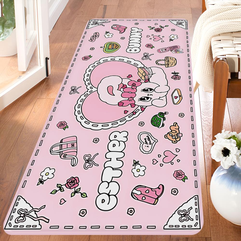 Esther Bunny Long Game Hallway Carpet INS Style Soft Bedroom Floor House Laundry Room Mat Anti-skid Bedside Area Rugs