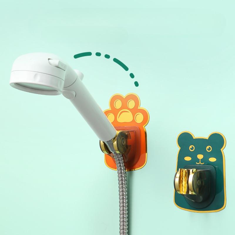 2pcs Household Non Perforated Bathroom Cartoon Showerhead Holder With Adjustable Showerhead Holder And Hanging Showerhead Holder