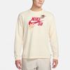 Nike SB Logo Print Ribbed Crew Neck Long Sleeve T-Shirt Men Tops Coconut-Milk FQ7682-113