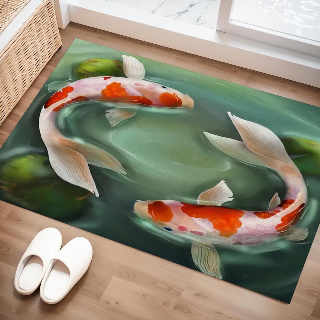 1PC Carp Pattern Kitchen Mat, Anti-dirt Carpet, Entrance Mat, Bedroom, Living Room, Garden, Bathroom Floor Mat, Family Room Deco