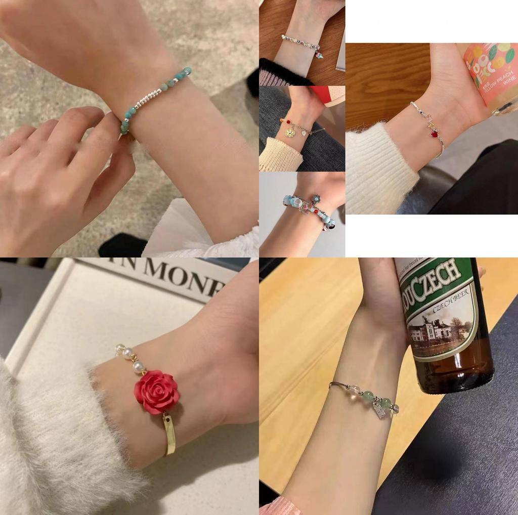 Lightweight Exquisite Summer Dopamine Beaded Flower Bracelet For Women Geometric Luxury