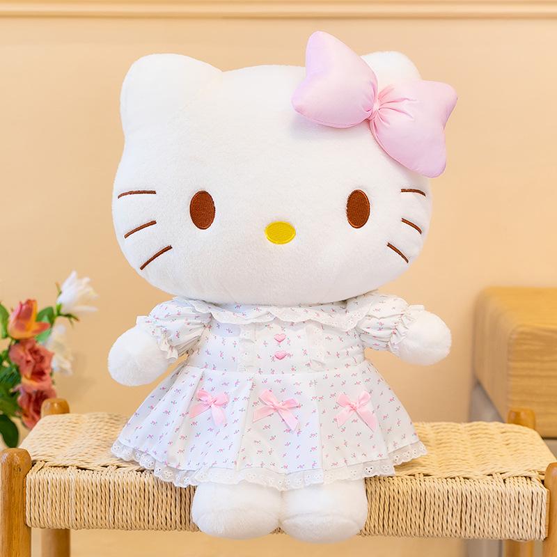 Hello Kitty Cartoon Lace Plush Toy - Cute Cat Doll Gift for Girls