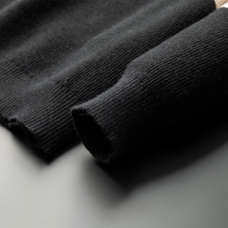 Herren-Pullover, Herbst und Winter, neuer lockerer, lässiger Trend, Farbblockierung, Rundhals-Oberteile, vielseitige, faule Strickwaren für Herren