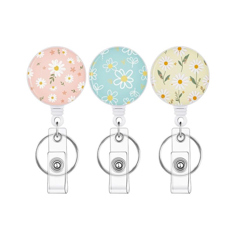 Noteory Retractable Key & ID Badge Holder - Easy-to-Wear Design for Various Cards 3 Pieces Set