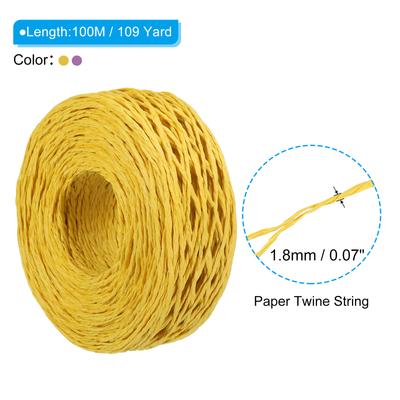 4 Rolls Raffia Ribbon Raffia Yarn Paper Rope Twine String for Crochet Bags Craft Festival Gifts Bouquets Wrapping 1312 Feet