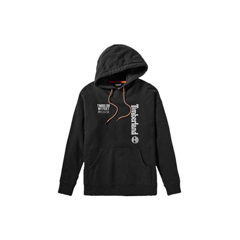 Timberland Letter Print Loose Sports Hoodie Men Hoodies Black A28MP-001