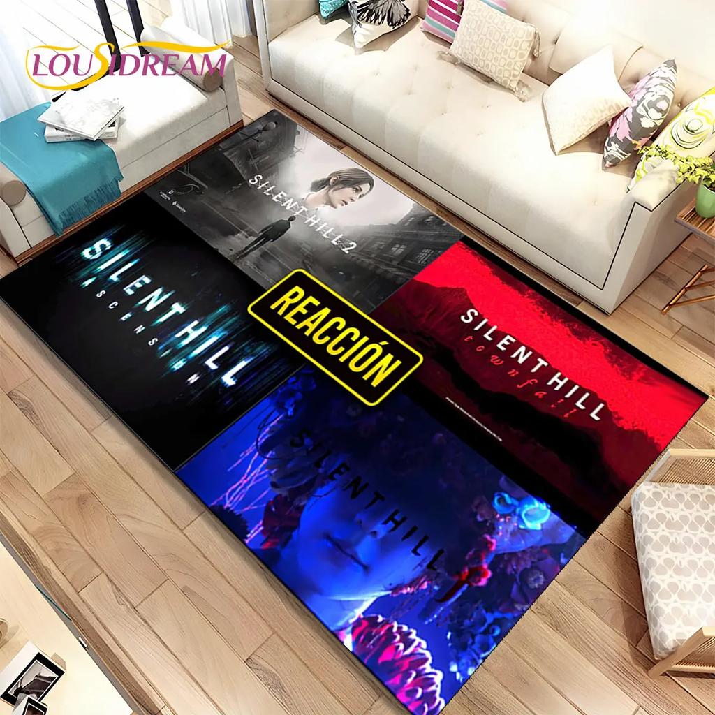 Teppich mit Horrorfilmspielen von Silent Hill, Teppich für Wohnzimmer, Schlafzimmer, Sofa, Fußmatte, Dekoration, rutschfeste Bodenmatte für Kinder