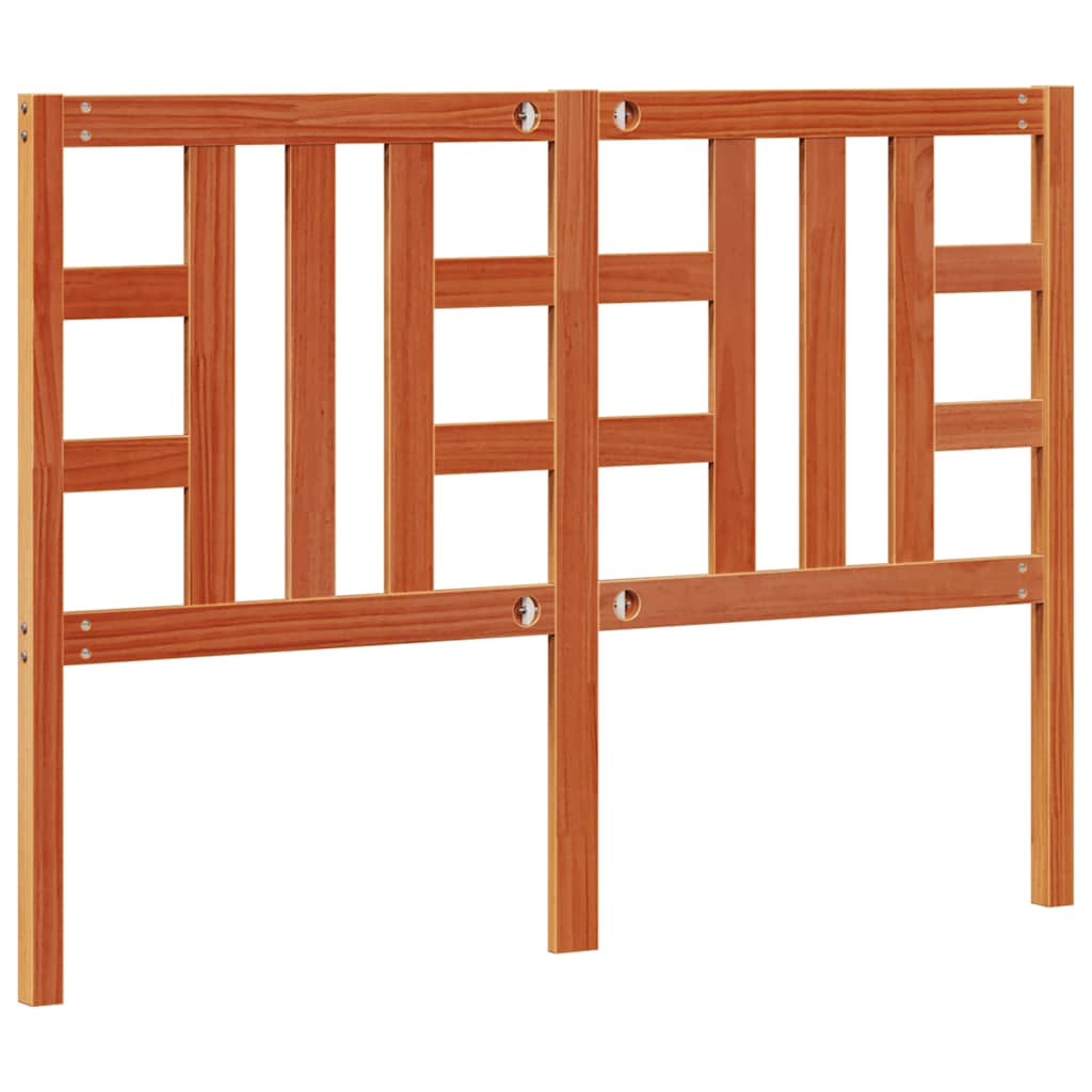 Headboard Wax Brown 135 Cm Solid Pine Wood