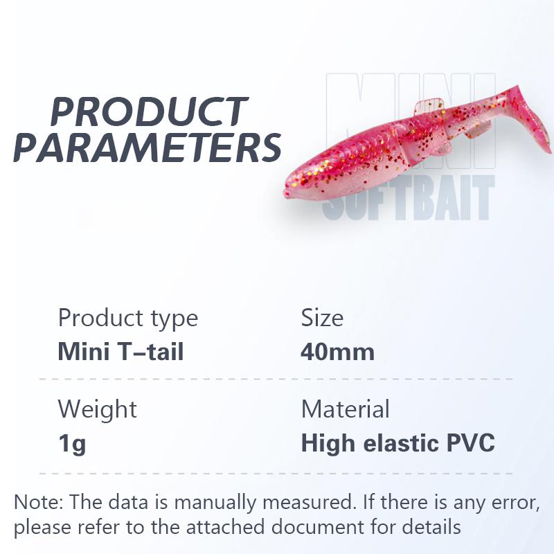 T-Tail Duckfoot Micro Stuff Root Fishing Bionic Soft Bait 1G 40Mm/1.8G 50Mm Lure Road Runner Soft Worm Mandarin Fish