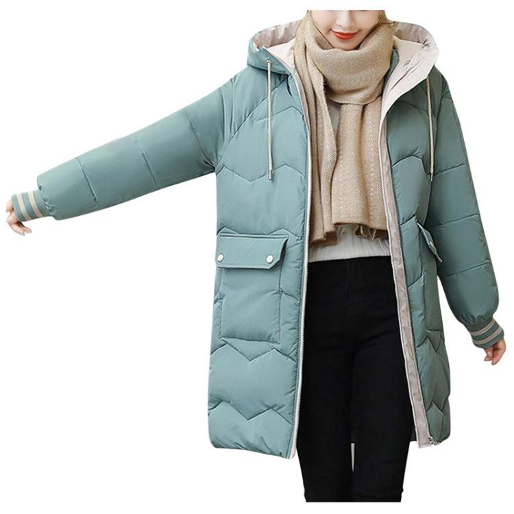 Veste d'hiver chaude pour femme Manteau à capuche plus épais Manteau zippé avec poche Vêtement d'extérieur