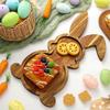 Farmhouse Bunny Serving Wood Trays (Set of 1),Nesting Rabbit-Shaped Wooden Charcuterie Serving Platters for Easter or Spring Rustic Decorative