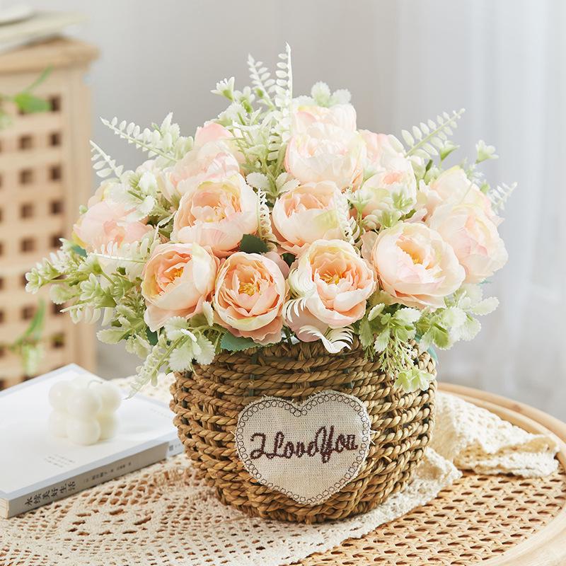 Silk Sunflower Floral Arrangement: Artificial Potted Bouquet for Living Room and Dining Table Decoration.